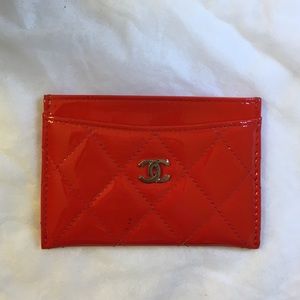 Red Chanel Card Holder