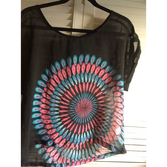 🌟BOGO½ sheer feather top
