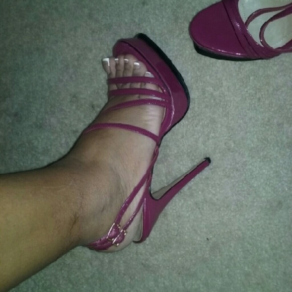 Mauve platform heels