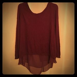 Light hi-low split back sweater.