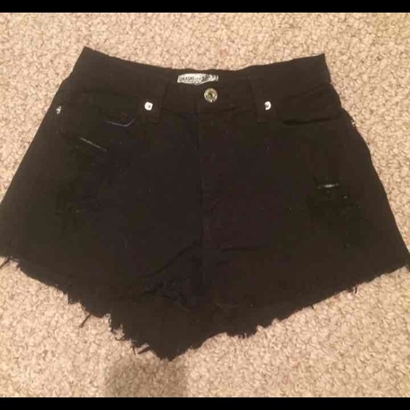 Black jean shorts