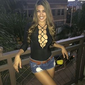 Black Lace Up Bodysuit