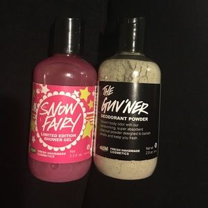 The guv'ner deodorant powder and snow fairy shower