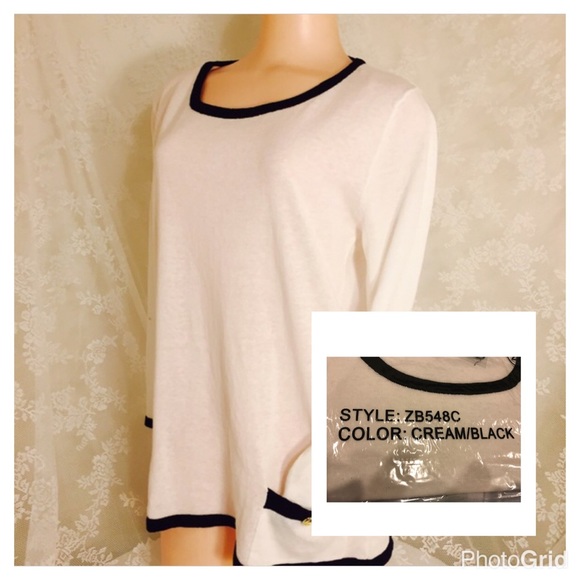 🎈Black and cream top-FLASH SALE TONIGHT ONLY - Picture 4 of 4