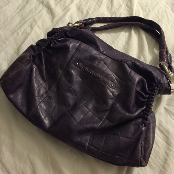 B Makowsky Purple Leather Satchel - Picture 4 of 4