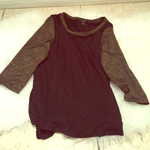 Gold and black blouse