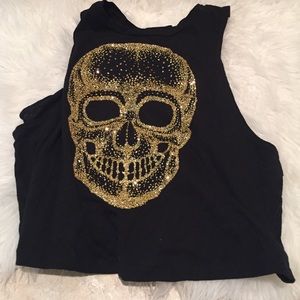 Gold skull tank