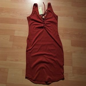 Orange LF lace up dress