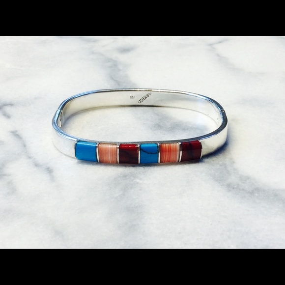 NEW Andorra Sterling Silver Latch Bracelet Bangle
