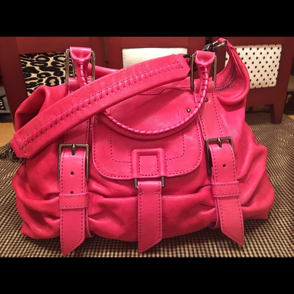 Pink Leather Hobo/Duffle  NWOT