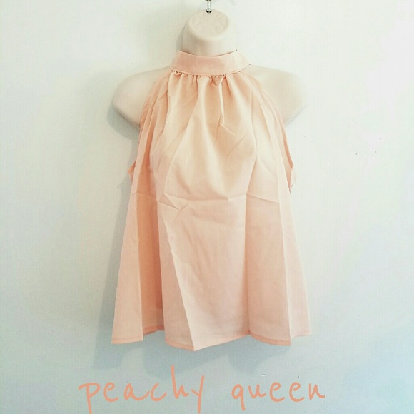 Chiffon open back summer blouse