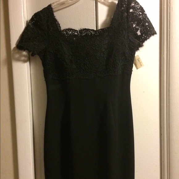 Beautiful designer black lace cocktail dress