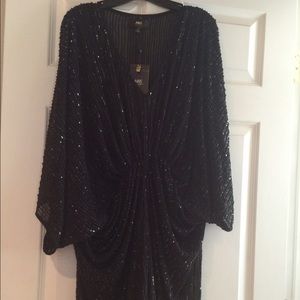 Sequin kimono style sleeves cocktail dress