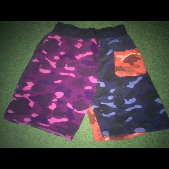 Bape multi colored Camo shorts.