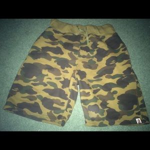Bape camo shorts.