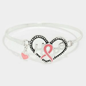 Hope pink symbol hook bracelet