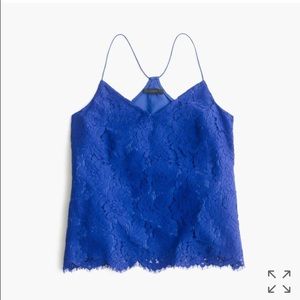 J Crew Carrie Cami Blue Lace 00
