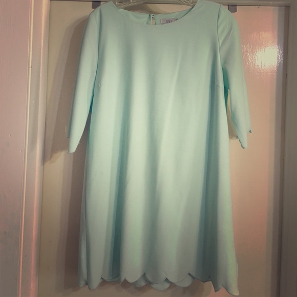 Long sleeve scalloped dress