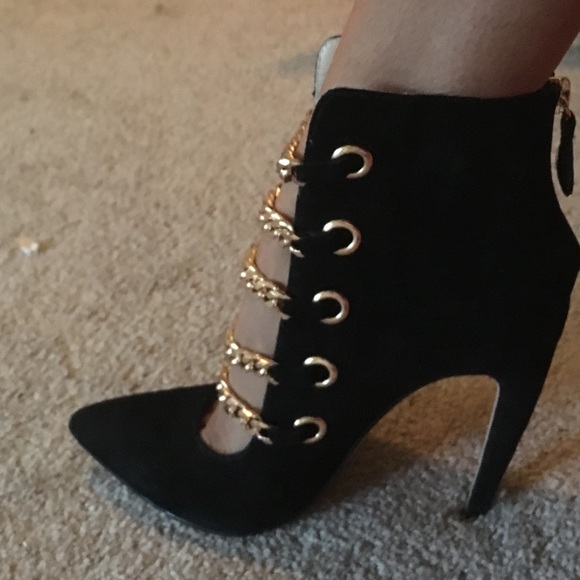 Emily B Black and Gold "Lyndi" Booties " - Picture 1 of 3