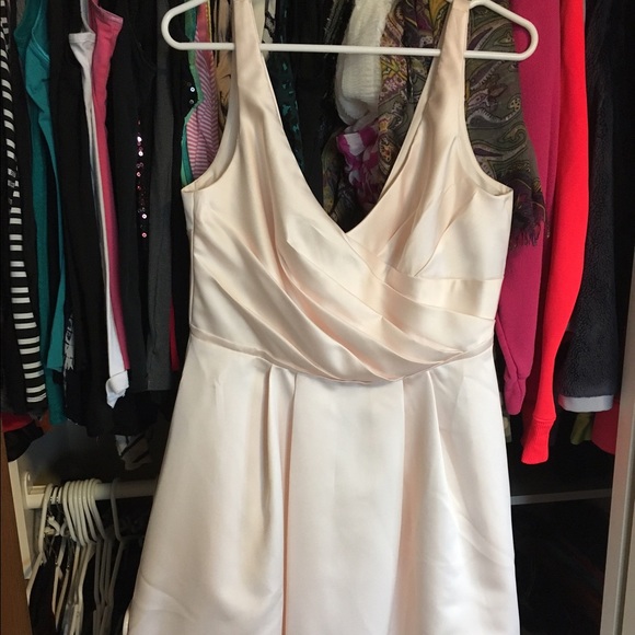 David's Bridal short satin tank dress