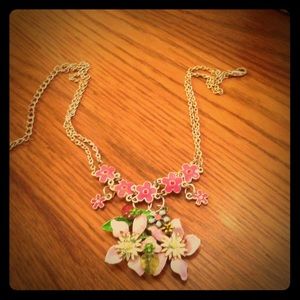 Hand painted vintage necklace