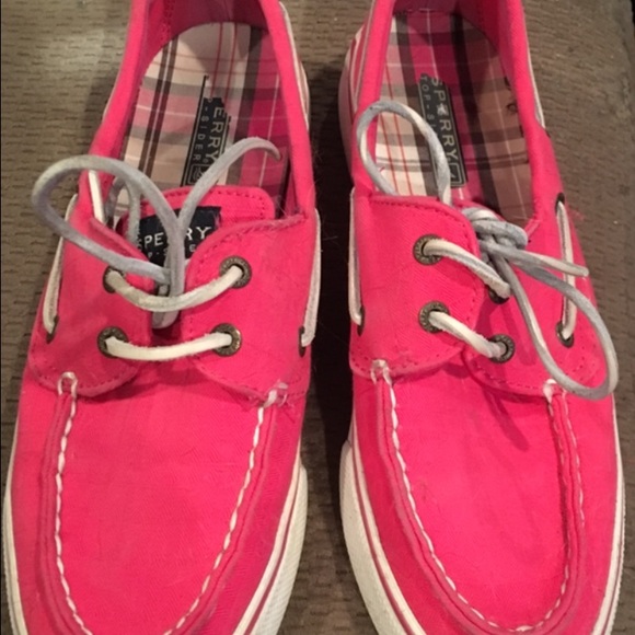 Hot pink Sperry topsiders