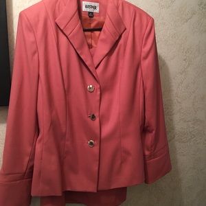 Salmon colored skirt suit. Size 16