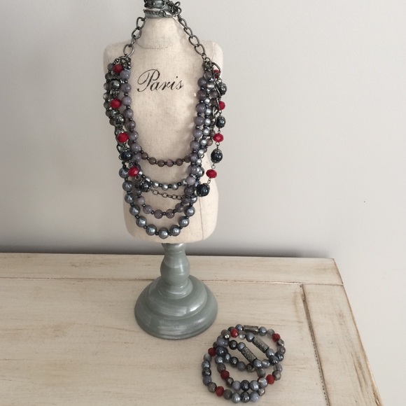 Necklace and three bracelets