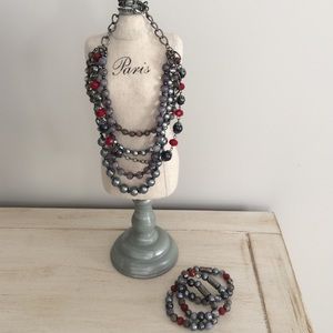 Necklace and three bracelets