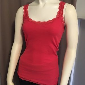 AE Red Lace Trim Tank