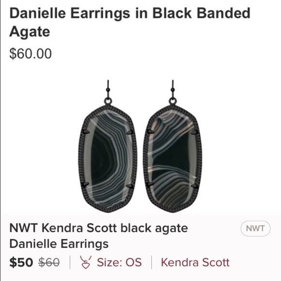 Black agate Danielle earring!