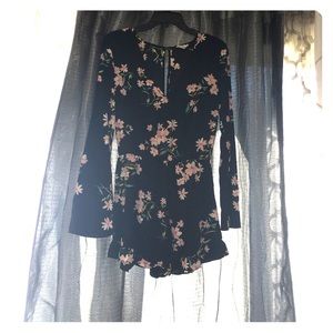 Black floral romper~~Urban Outfitters