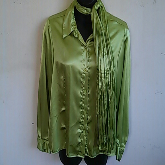 Satin scarf blouse
