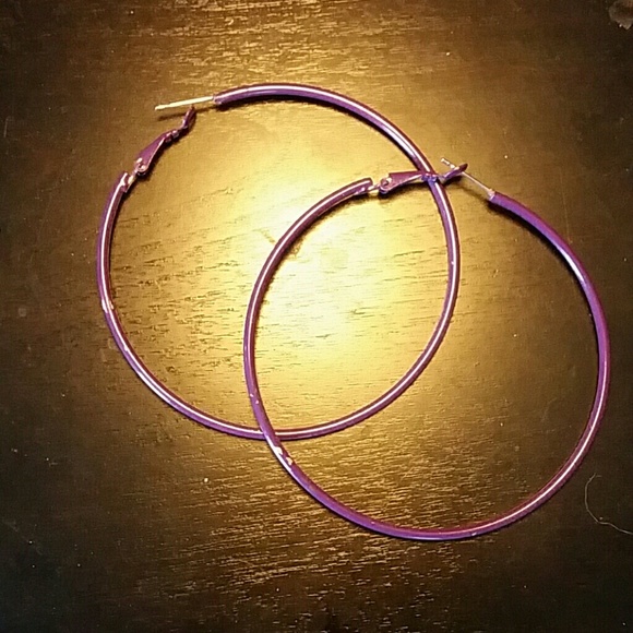 Purple hoop earrings