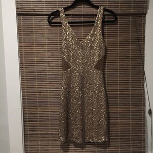 Gold sequin dress
