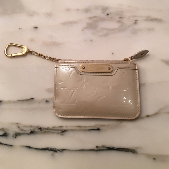 Cream Leather Louis Vuitton Coin Purse