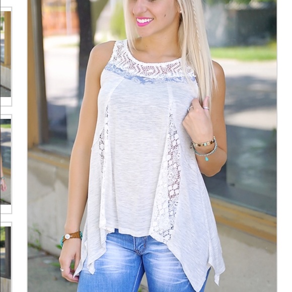 Lace back tank