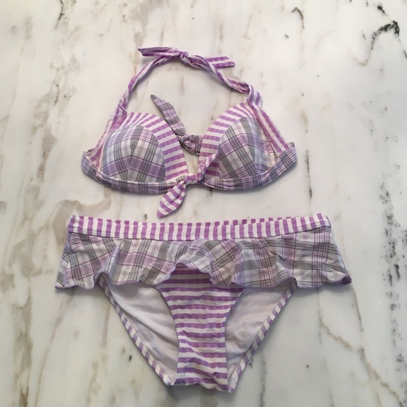 Purple Plaid JETS Bikini