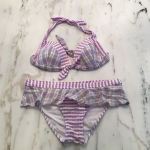 Purple Plaid JETS Bikini