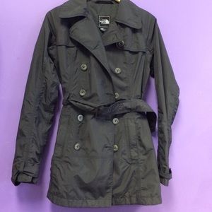 The North Face black trench coat small