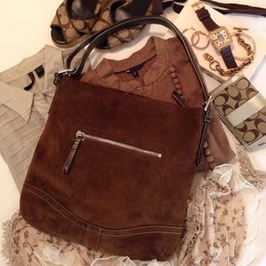 Coach Suede Shoulder/Cross body Bag