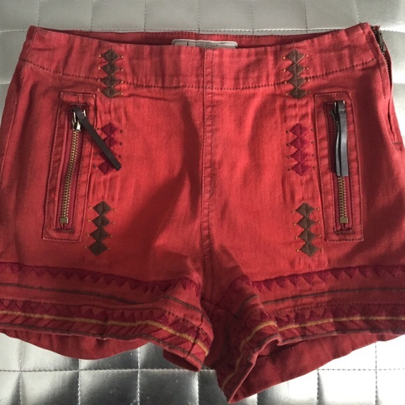 Free people red printed tribal shorts!
