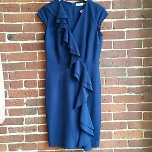 Calvin Klein blue ruffle dress size 6