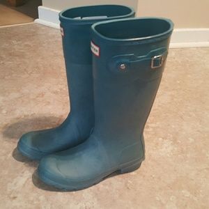Hunter Boots Size 6B Teal Fit Sz 7 women New