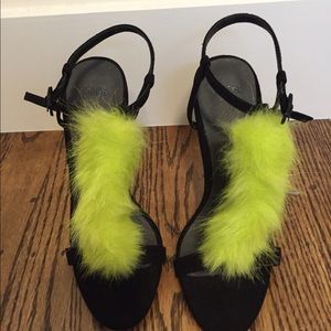 ASOS furry sandal heels