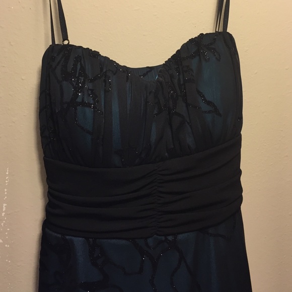 Short black & blue dress