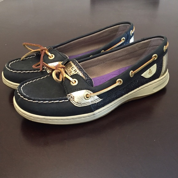 Sperry Top-Sider Black Glitter Boat Shoes
