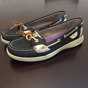 Sperry Top-Sider Black Glitter Boat Shoes