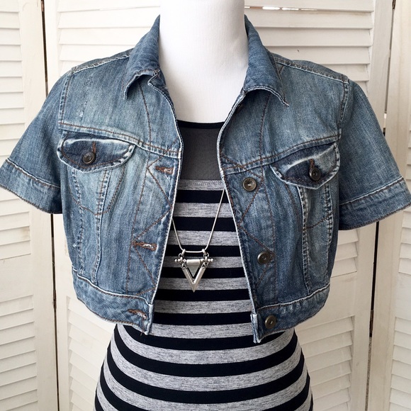 short cropped jean jacket