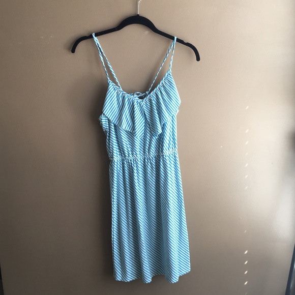 Blue and white stripe dress